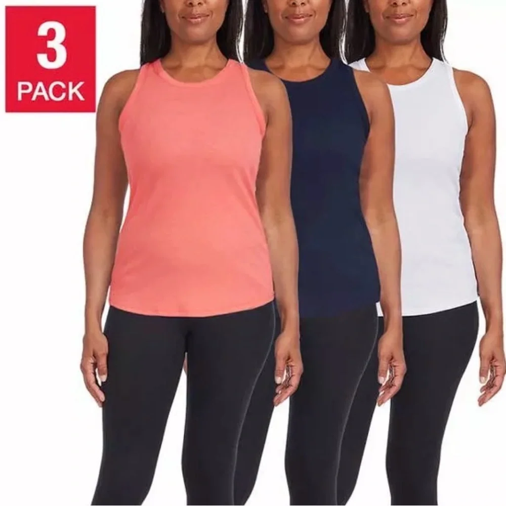 Women’s Danskin Rib Tank Top Set NWT 3 Pack Large